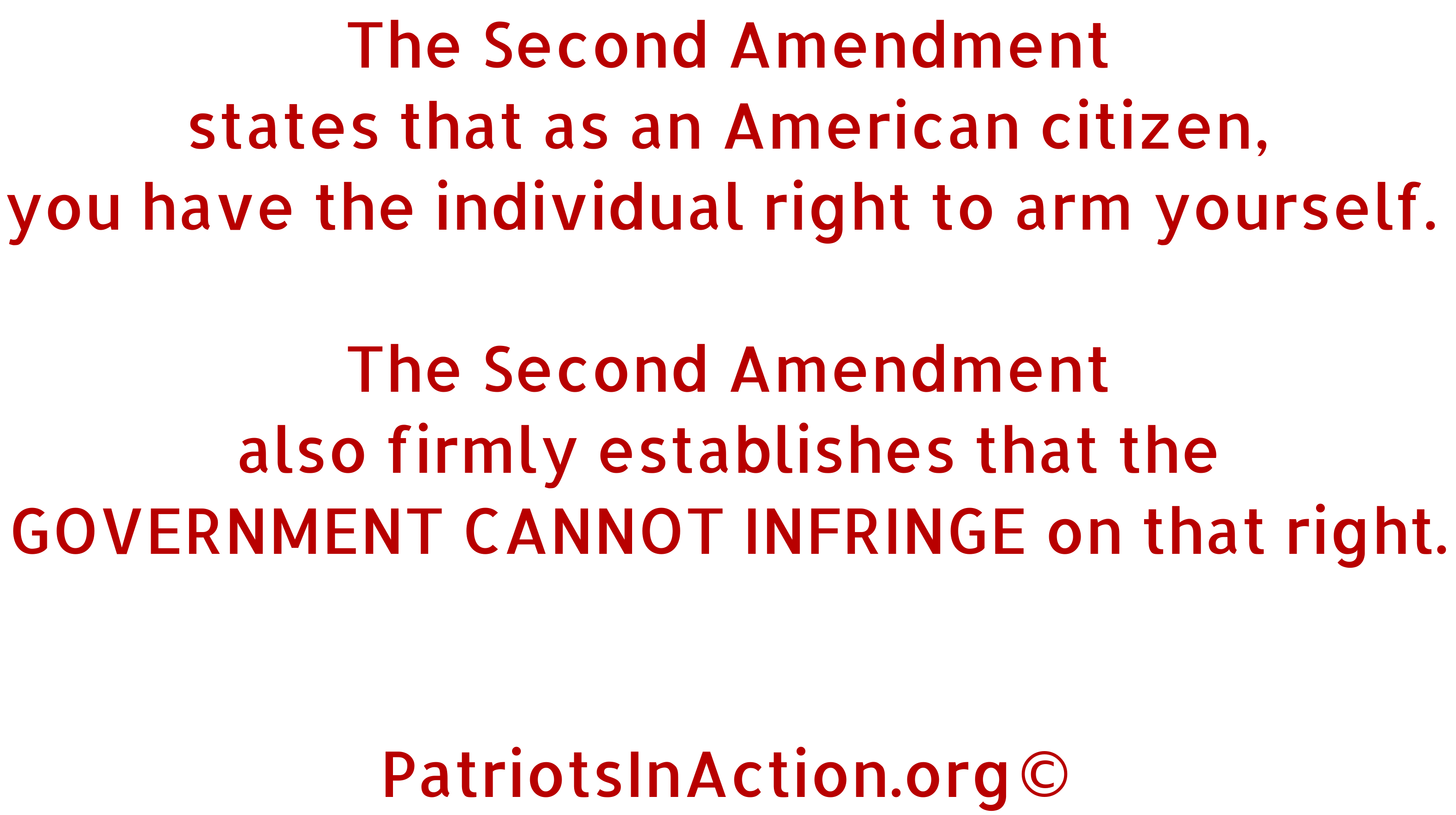 The Second Amendment States That As An American Citizen You Have The Individual Right To Arm 